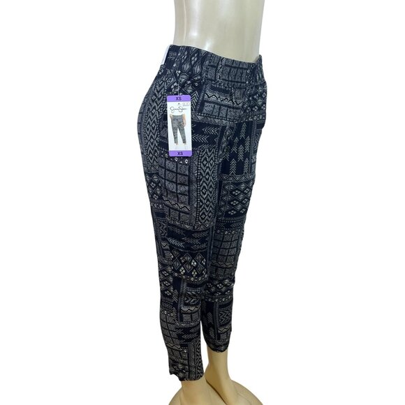 Jessica Simpson Women’s Black Soft Pants Pattern Elastic Waist Size XS - New - Picture 2 of 8